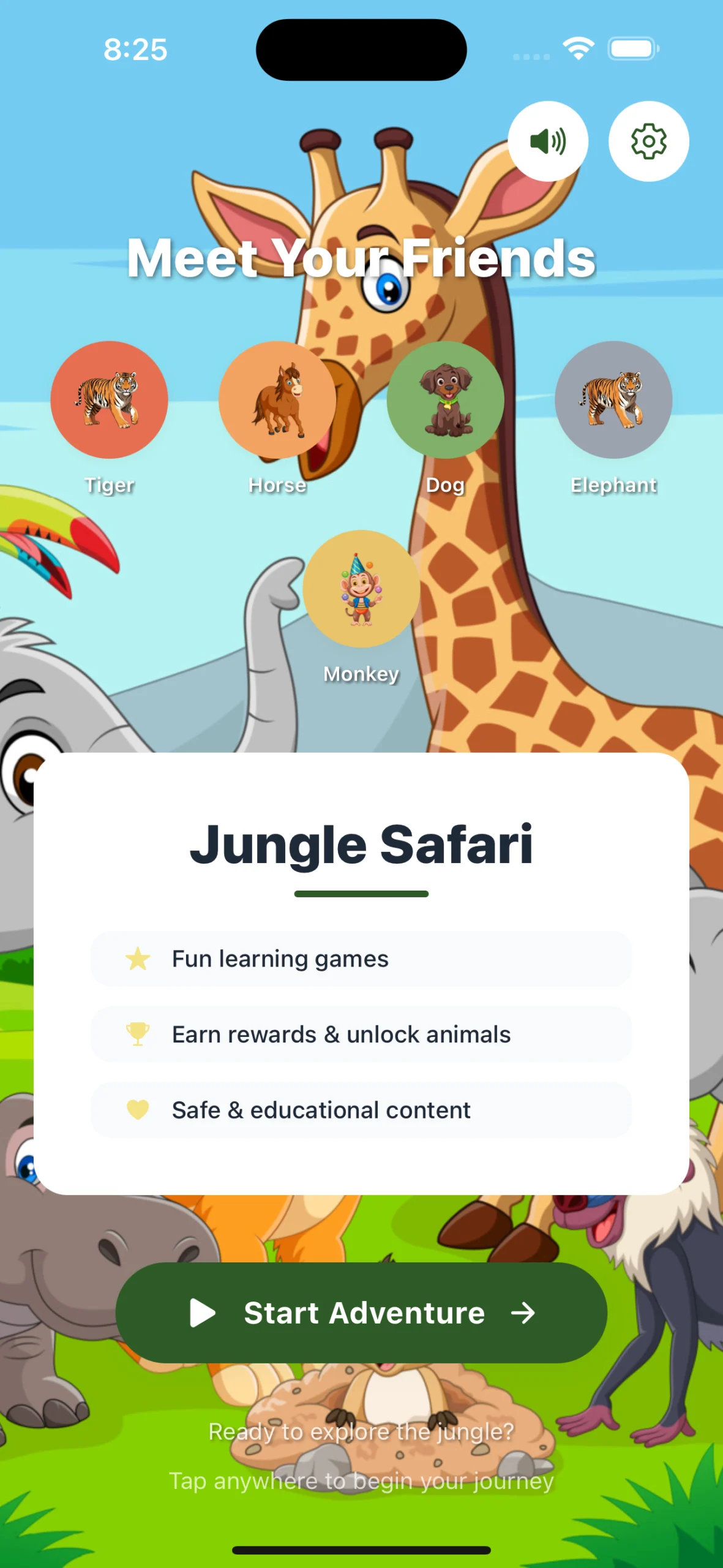 Jungle Safari Mobile App for IOS & Android